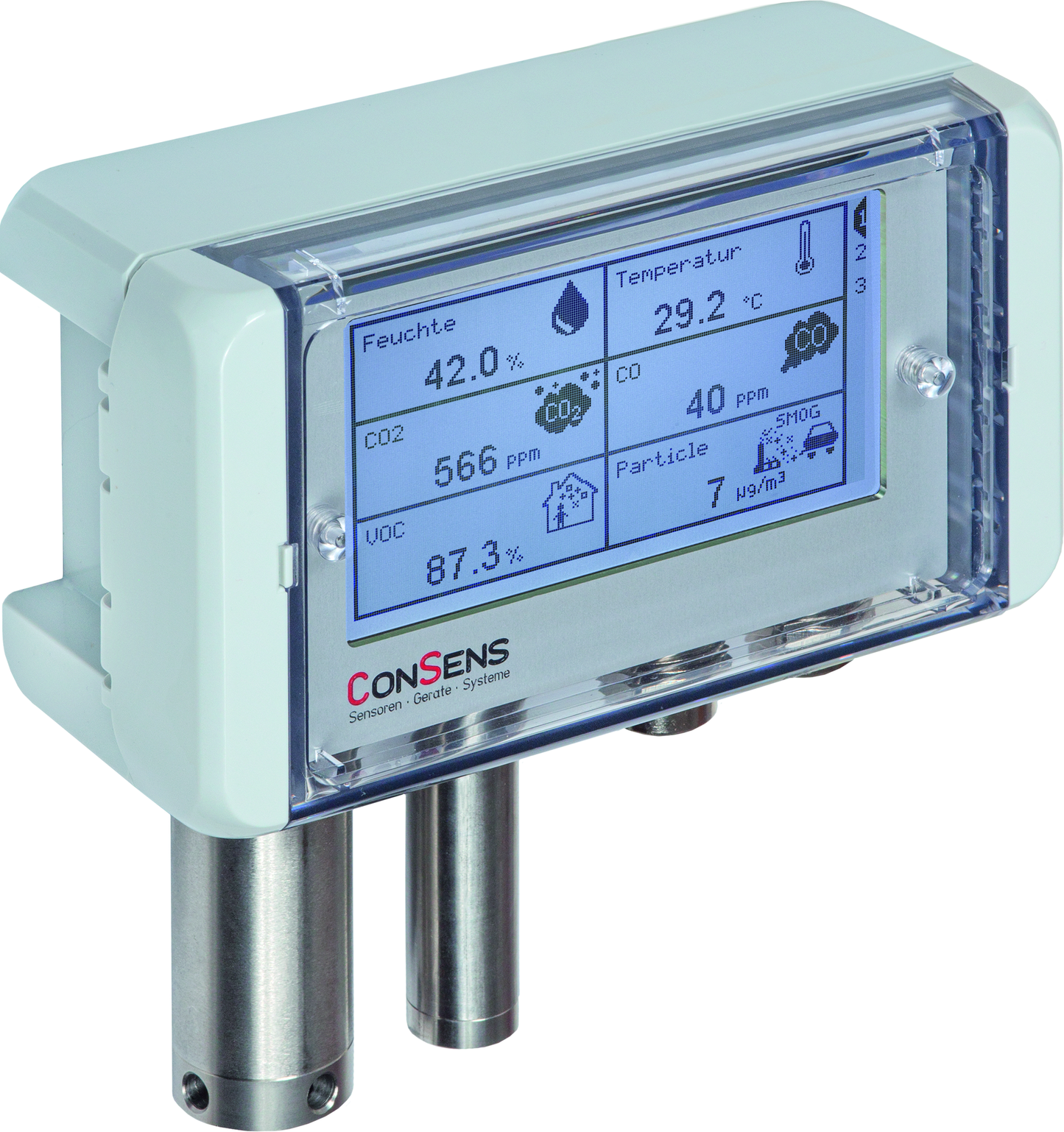 Multi-Sensor Modbus AMS01-MODBUS LCD, mit LCD-Anzeige - S+S Regeltechnik