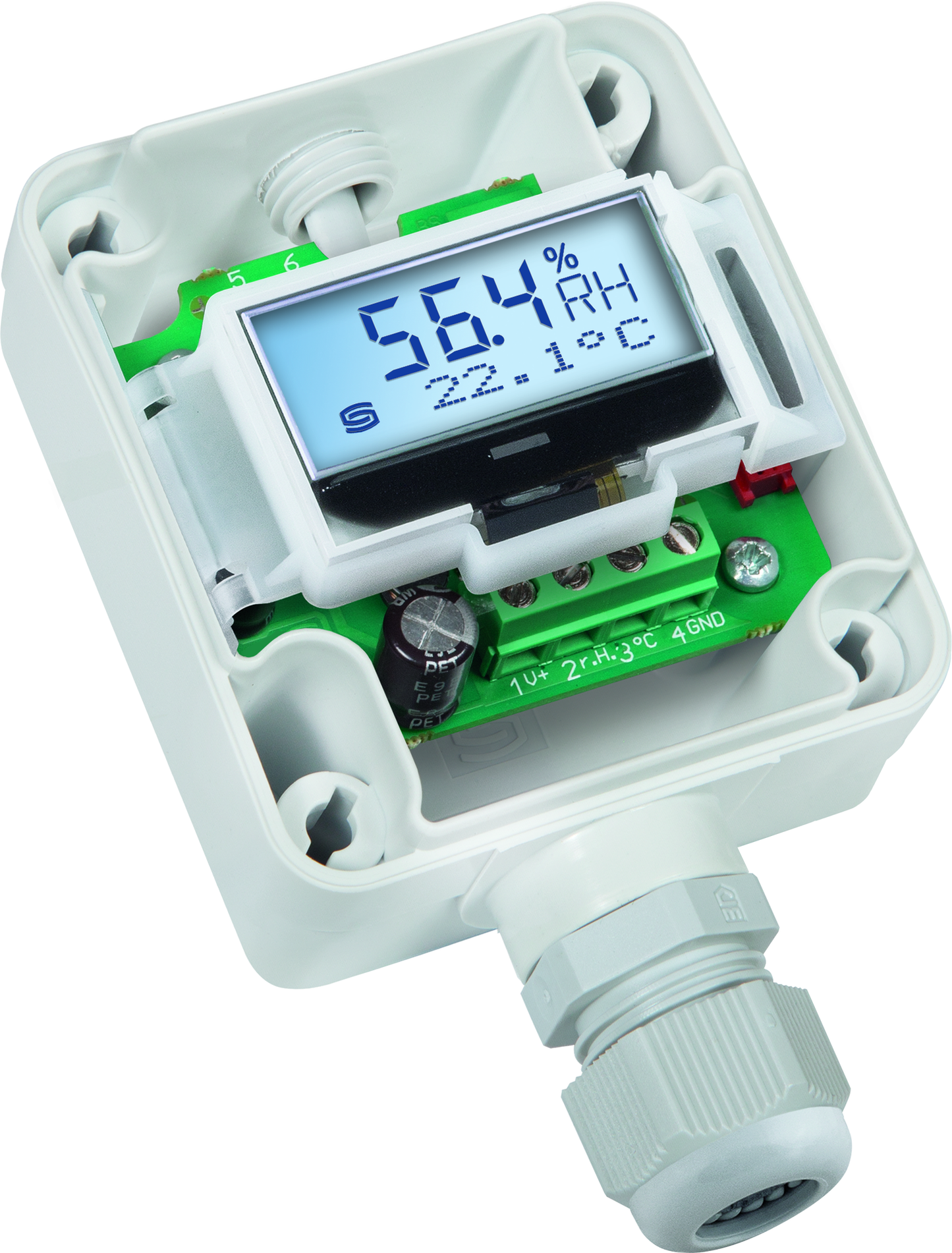 HYGRASGARD DFF-U LCD, mit LCD-Anzeige, mit Sinterfilter - S+S Regeltechnik