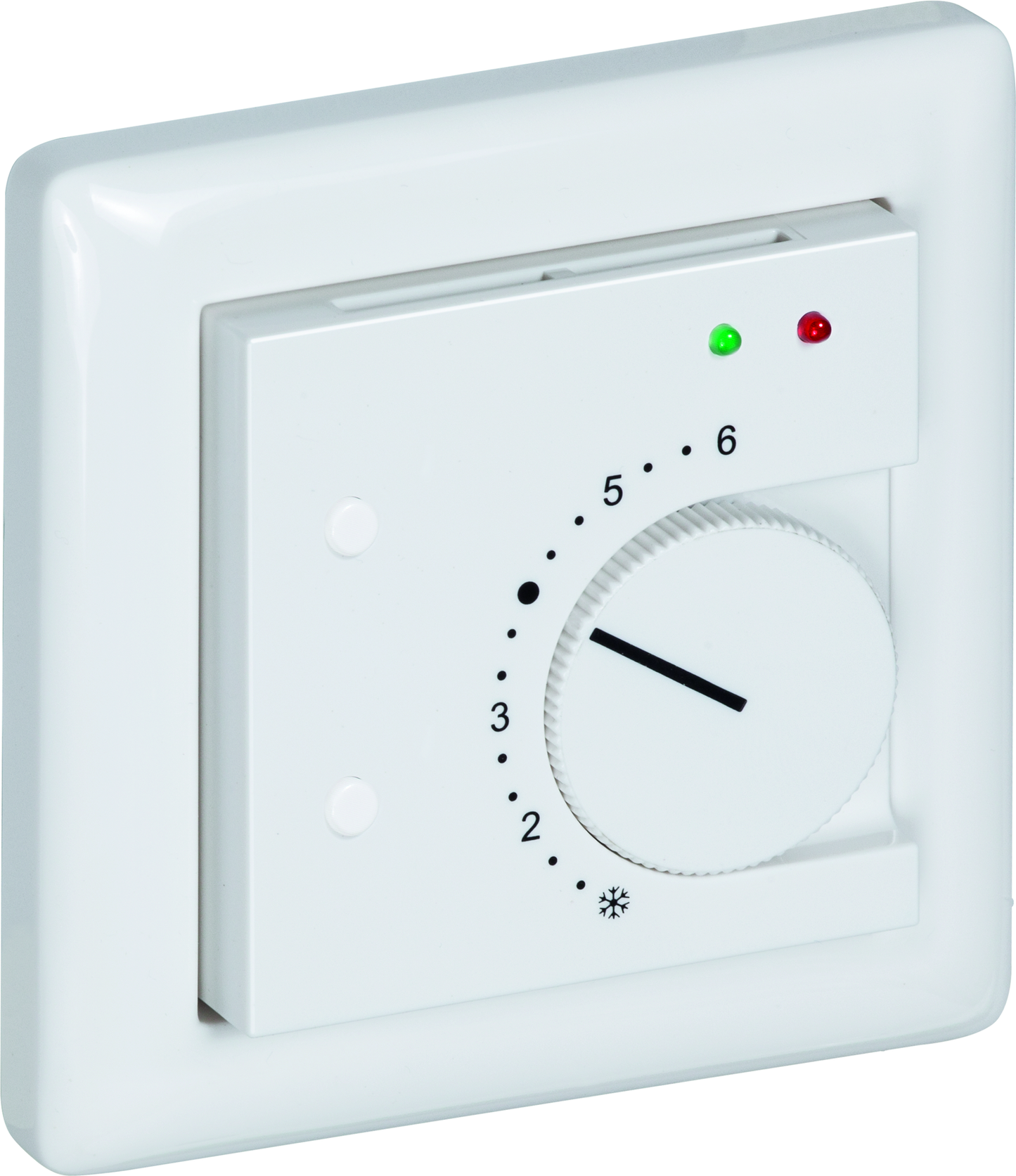 Raumtemperaturfühler mit Bedienelementen im Flächenschalterprogramm THERMASGARD FSTF NTC20K P 2L 2T - S+S Regeltechnik