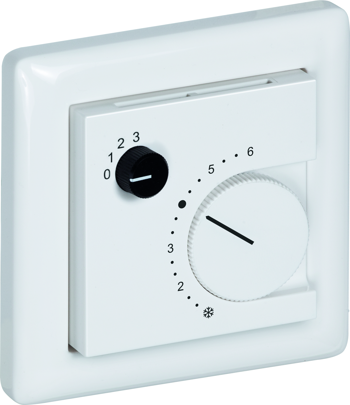 Raumtemperaturfühler mit Bedienelementen im Flächenschalterprogramm THERMASGARD FSTF Pt1000 P D4 - S+S Regeltechnik