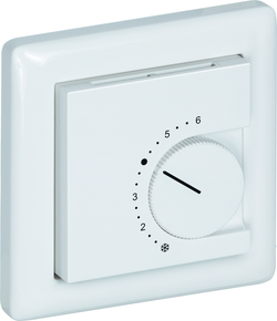 Raumtemperaturfühler mit Bedienelementen im Flächenschalterprogramm THERMASGARD FSTF Pt1000 P - S+S Regeltechnik