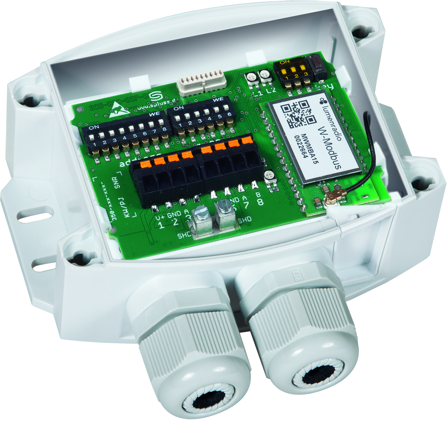 KYMASGARD GW-wModbus Pro, con tapa abierta - S+S Regeltechnik