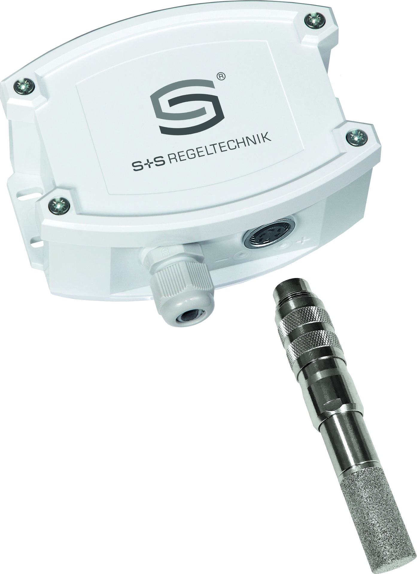 HYGRASGARD AFF-25-U, mit geöffneter Abdeckung, mit Metall-Sinterfilter - S+S Regeltechnik