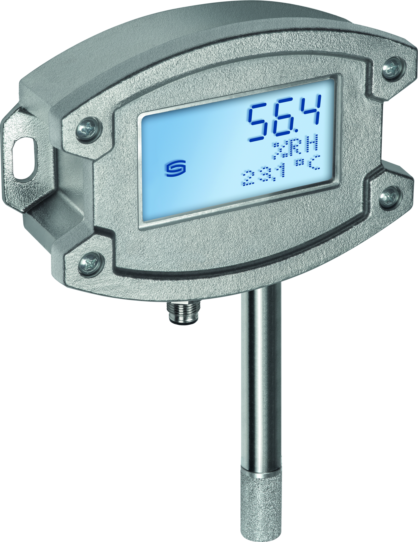 Aufputzfeuchtefühler / Außenfeuchtefühler HYGRASGARD AFTF-20-I VAQ LCD, mit LCD-Anzeige, mit Metall-Sinterfilter - S+S Regeltechnik