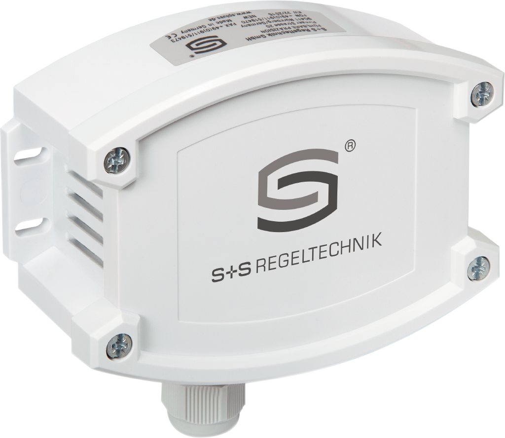 Aufputzfühler für CO2-Gehalt und Luftgüte AERASGARD ALQ-CO2-W, mit Metall-Sinterfilter - S+S Regeltechnik