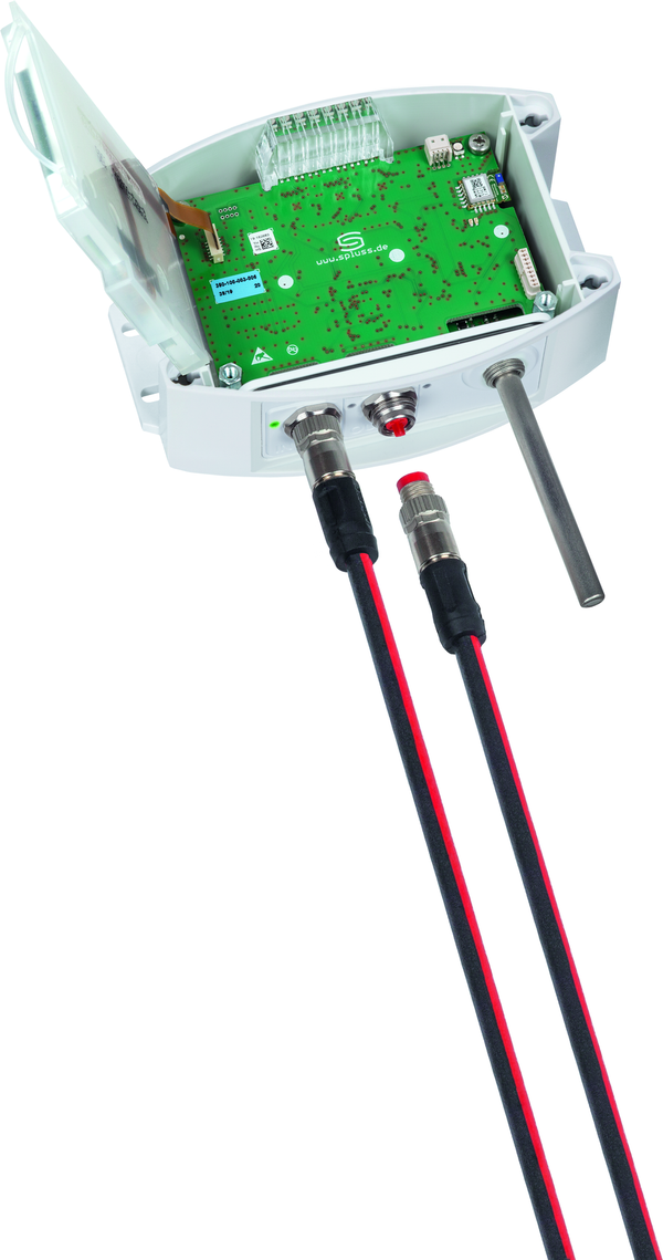 THERMASGARD ATM2-ECATP LCD, mit geöffneter Abdeckung und LCD-Anzeige - S+S Regeltechnik