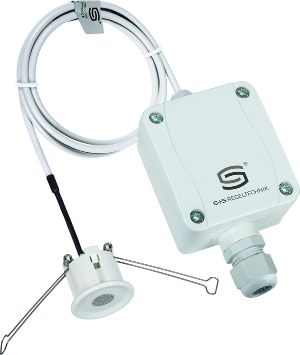 HYGRASGARD DFTF-U, mit geöffneter Abdeckung, mit Metall-Sinterfilter - S+S Regeltechnik