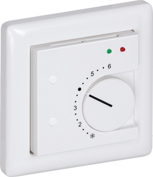 Raumtemperaturfühler mit Drehregler und Statusanzeigen