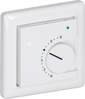 Raumtemperaturfühler mit Drehregler in Frontalansicht