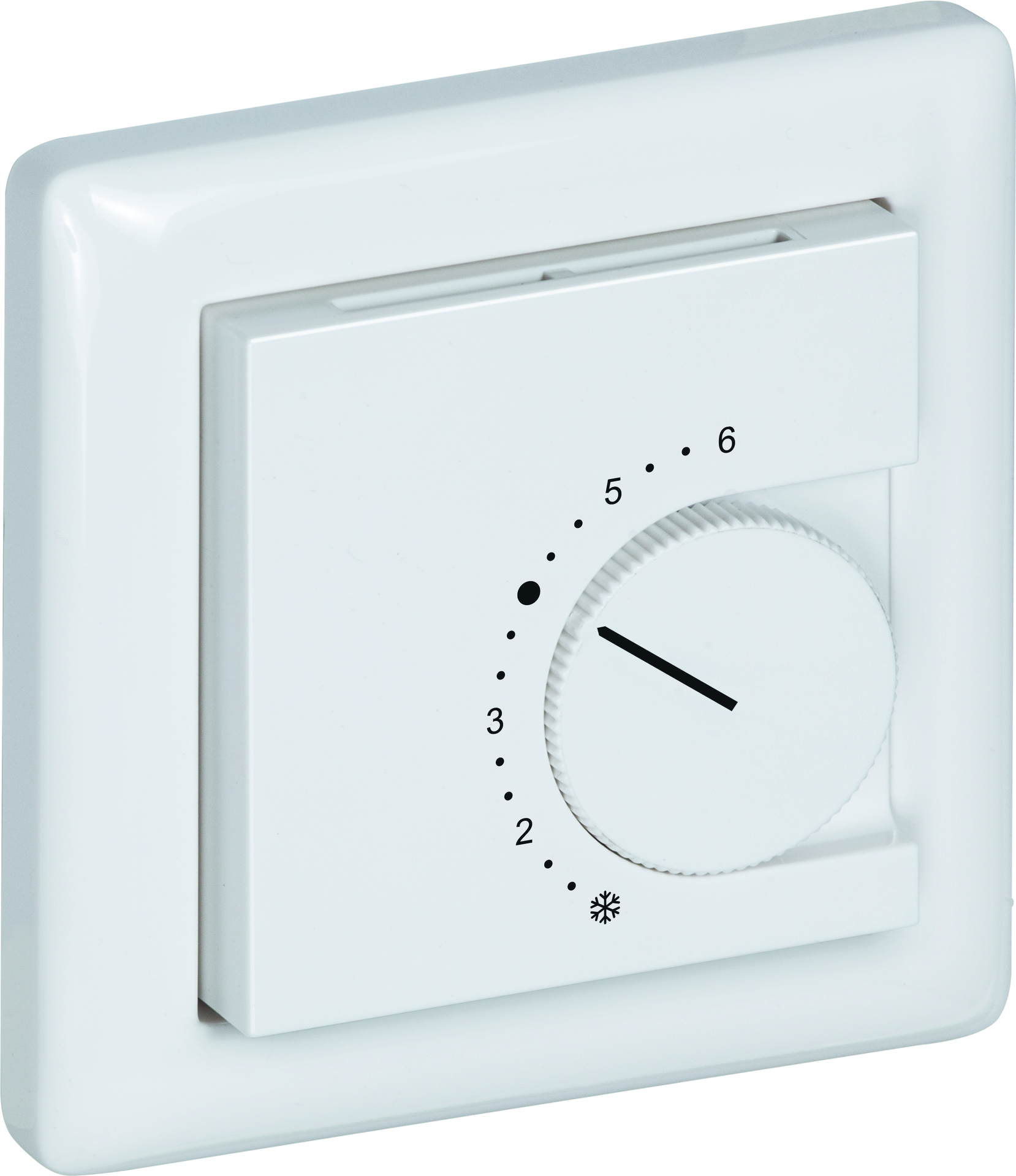 Raumtemperaturfühler mit Bedienelementen im Flächenschalterprogramm THERMASGARD FSTF NTC20K P - S+S Regeltechnik