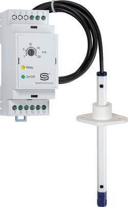 Kanal-Hutschienen-Luftstromfühler / Luftstromwächter RHEASREG KHSSW-W24 - S+S Regeltechnik
