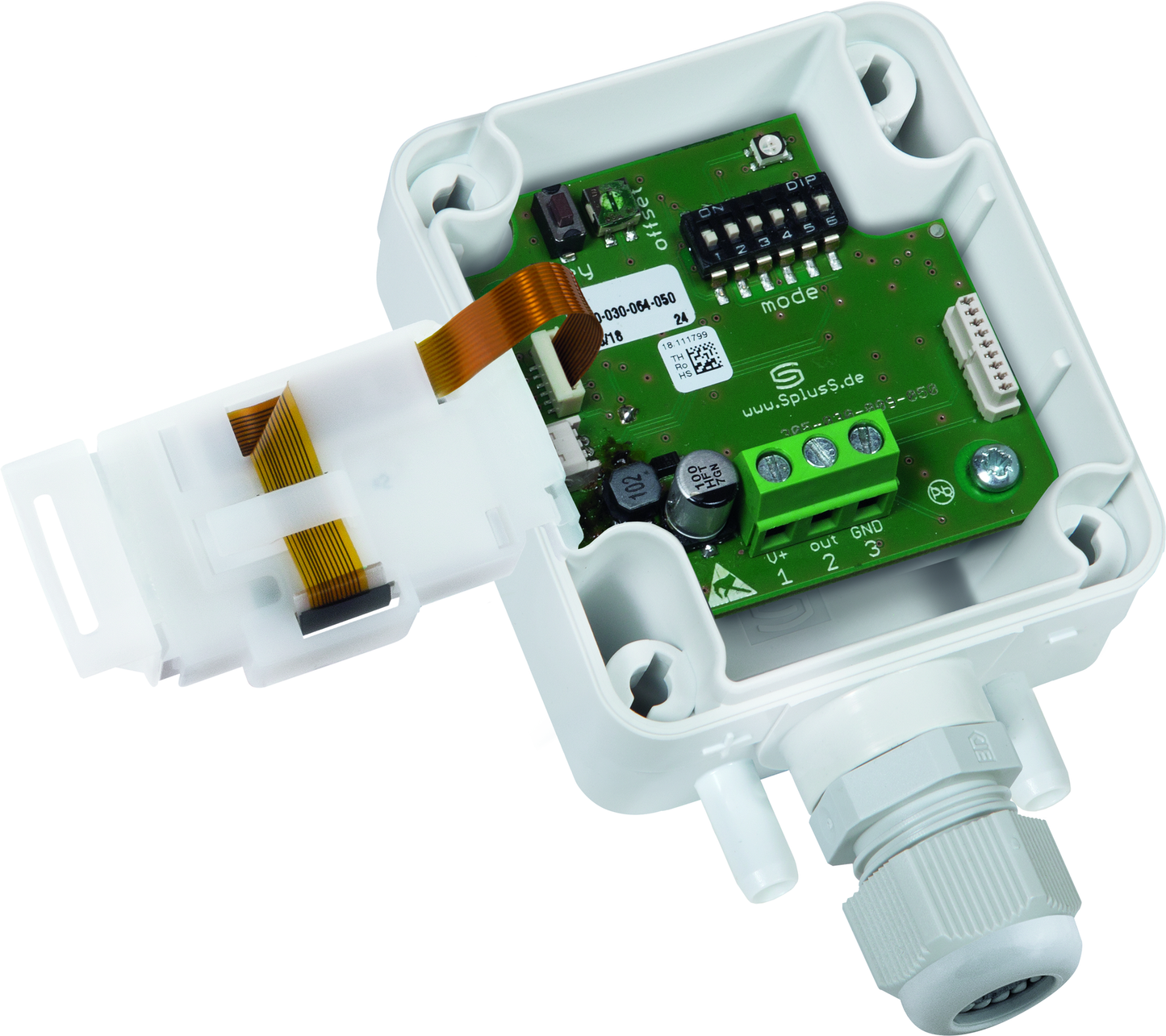 PREMASGARD 1126-I LCD, mit geöffneter Abdeckung und LCD-Anzeige - S+S Regeltechnik