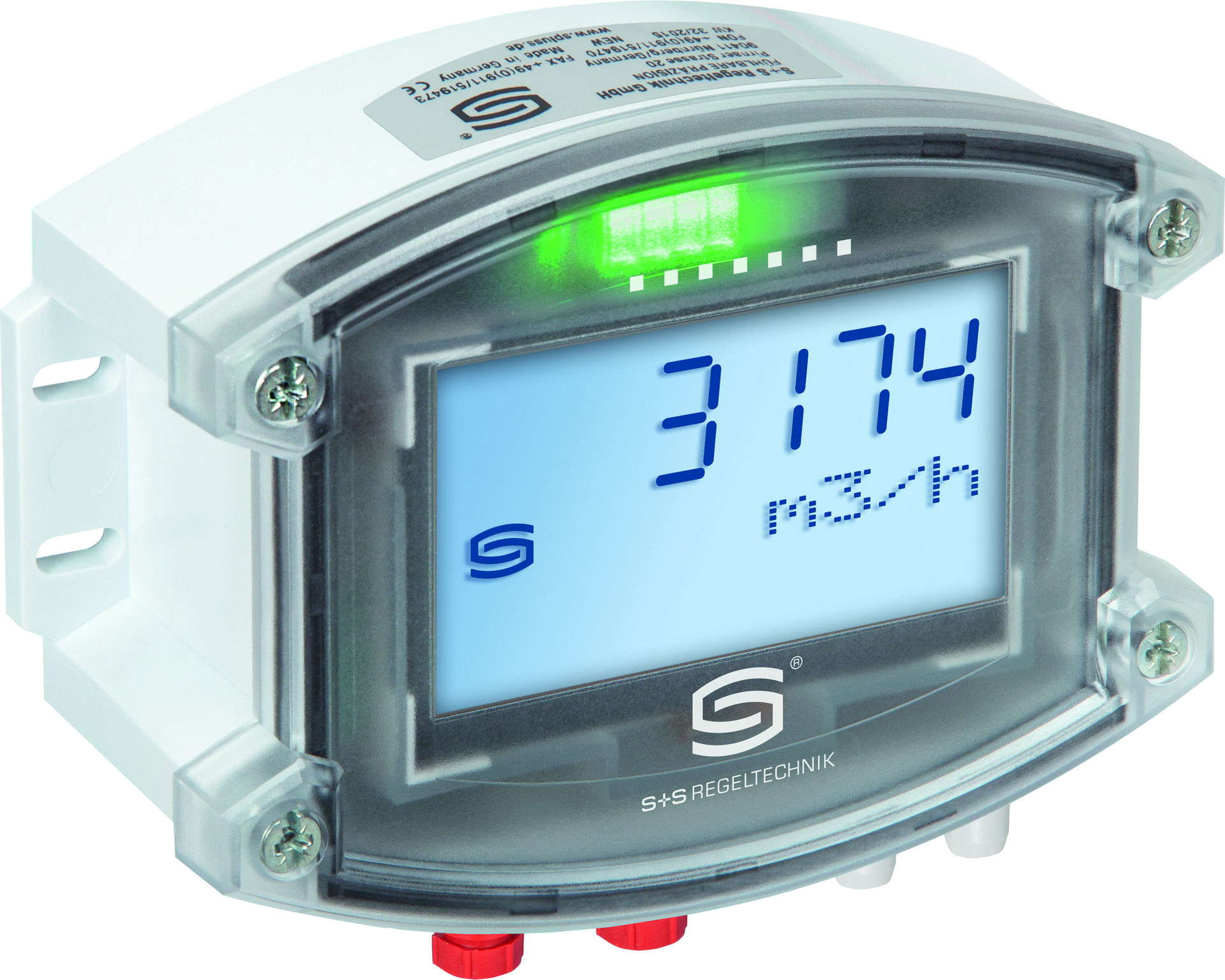 Druckmessumformer für Differenzdruck und Volumenstrom PREMASGARD 6127-ECATP LCD, mit LCD-Anzeige - S+S Regeltechnik