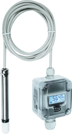 Raumpendelfeuchte- und Temperaturfühler HYGRASGARD RPFTF-U LCD, mit LCD-Anzeige, mit Kunststoff-Sinterfilter - S+S Regeltechnik