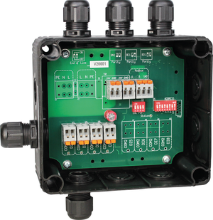 Geöffnetes Digital-Eingangs-Modul zur Aufschaltung von Meldungen, 4 x Digital-Eingang, IP 67 für powerIO mit Anschlussklemmen