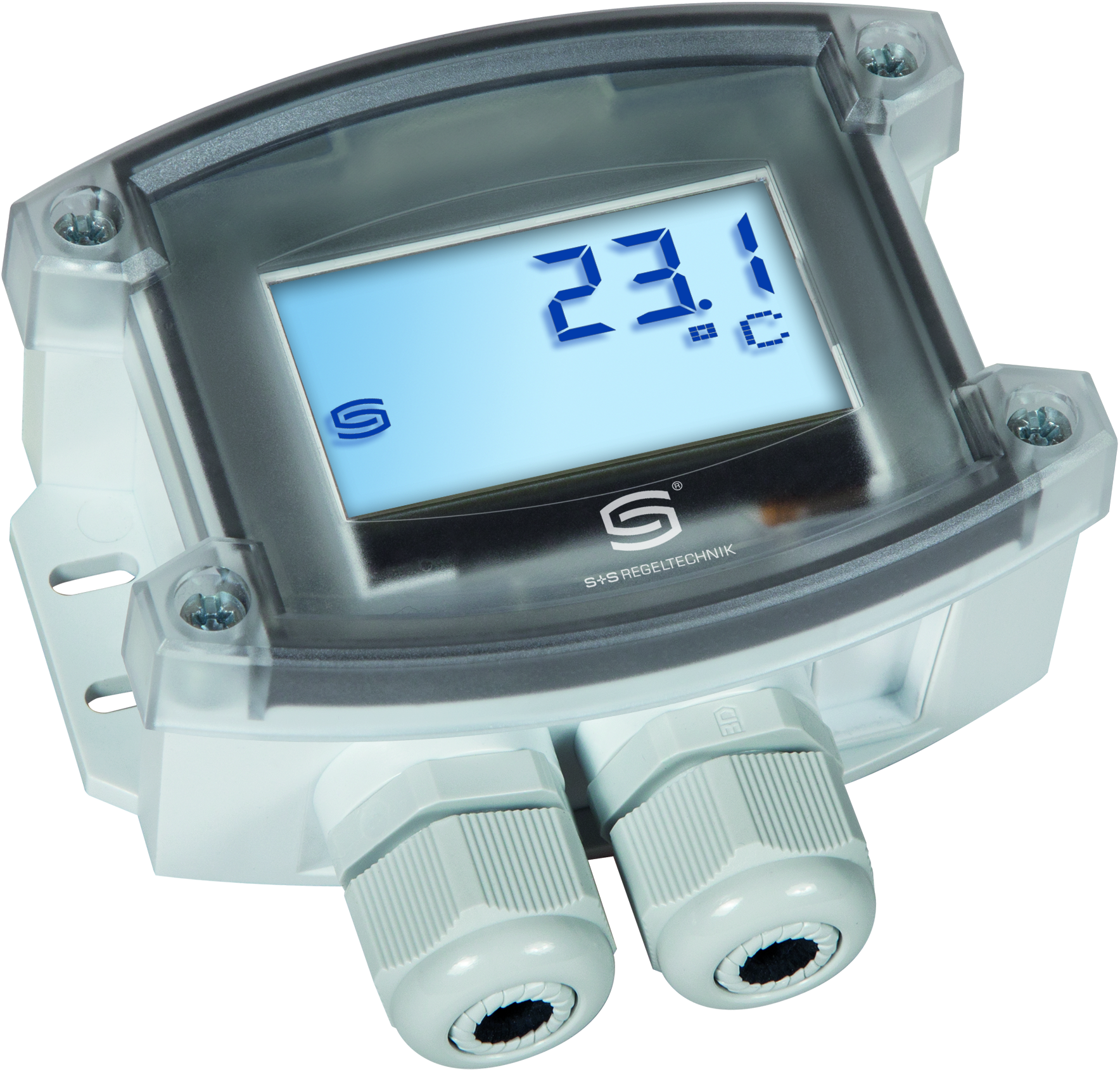 THERMASGARD TM65-Modbus-T3 150mm LCD, mit geöffneter Abdeckung - S+S Regeltechnik