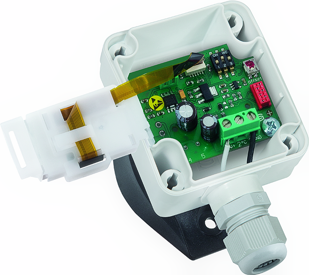 THERMASGARD TM65-U 200mm LCD, mit geöffneter Abdeckung und LCD-Anzeige - S+S Regeltechnik