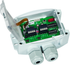HYGRASGARD TW-Modbus-T3 LCD, mit geöffneter Abdeckung und LCD-Anzeige, mit Sinterfilter - S+S Regeltechnik