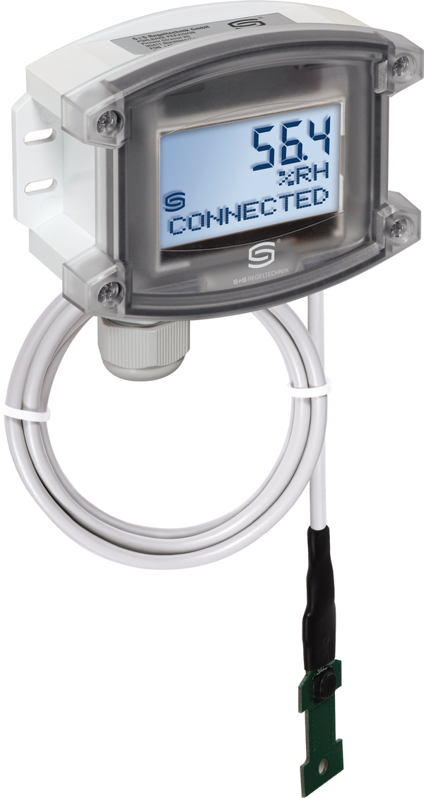 WIRELESS Taupunktwächter HYGRASGARD TW-extern-wModbus LCD, mit LCD-Anzeige, mit Metall-Sinterfilter - S+S Regeltechnik